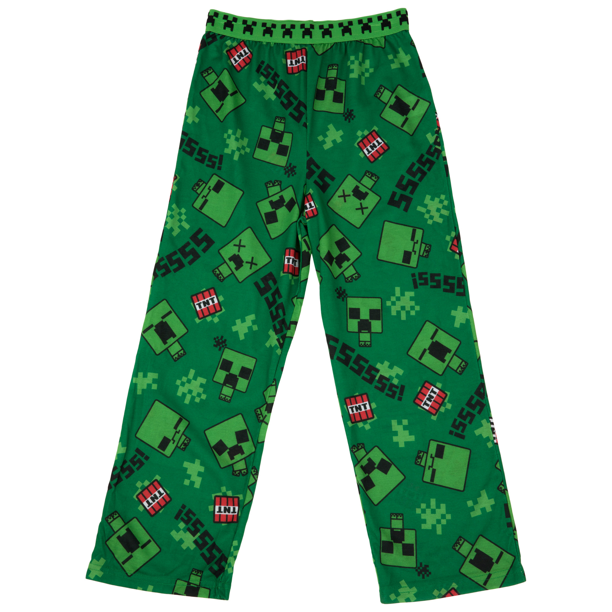 Minecraft Creeper Hiss Youth Sleep Pants Green